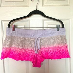 💄 La SENZA Pink Ombré Lace Pajama Shorts Size M